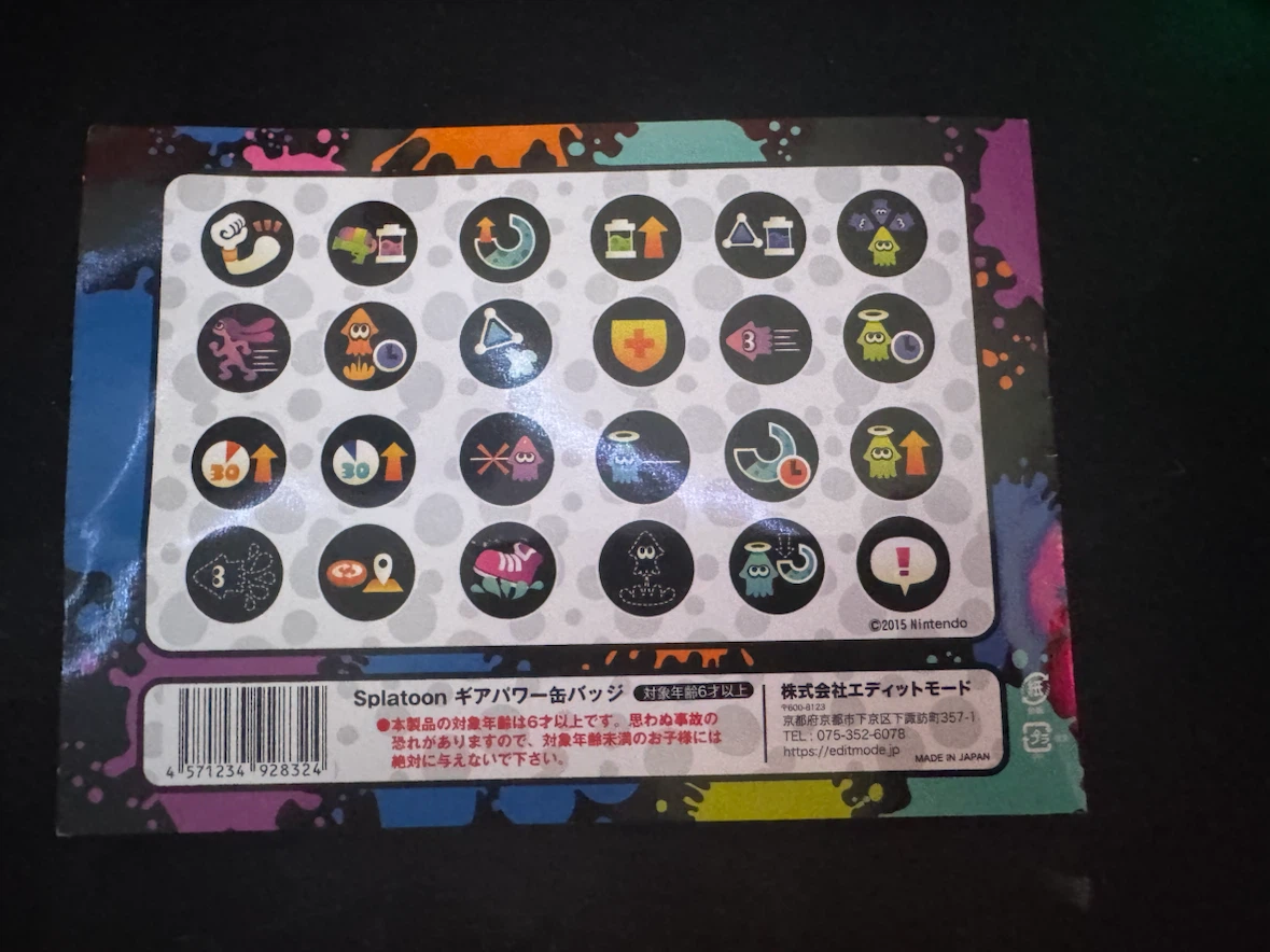 Splatoon Power-Up Badge Set – Nintendo 2015 – Japan - photo 2