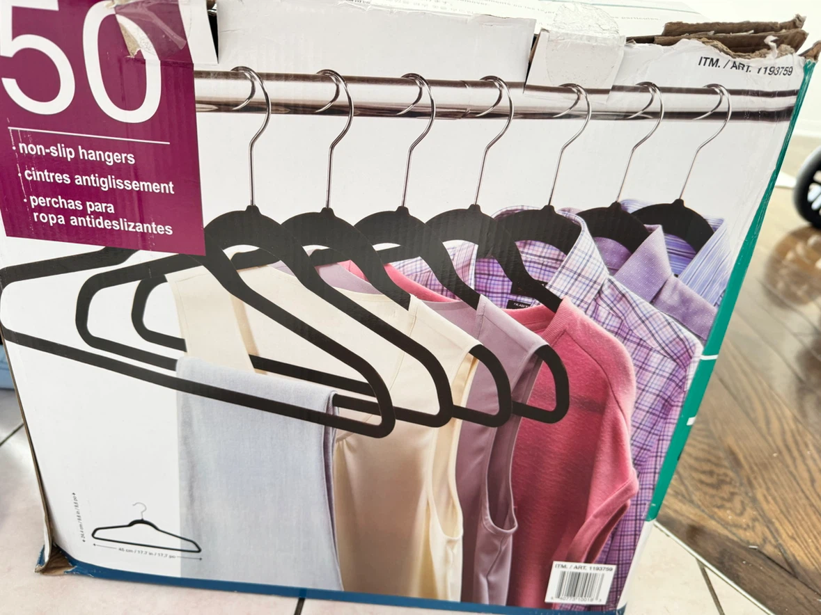 45 Black Non-Slip Velvet Hangers - photo 3