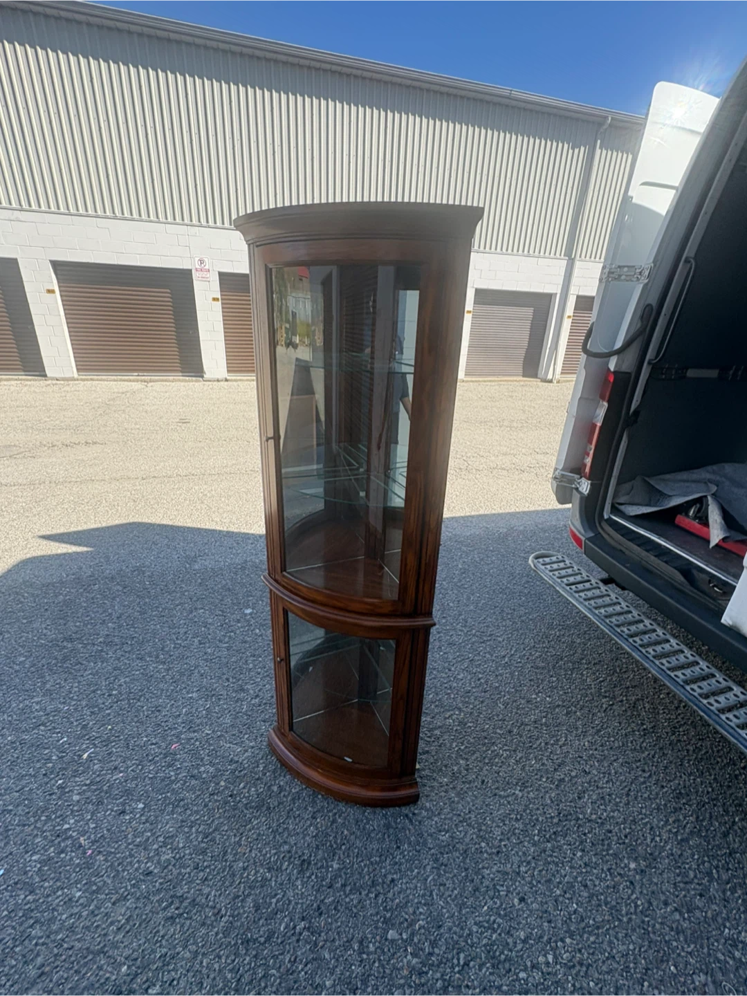 Free delivery used Wooden Corner Curio Cabinet - photo 2