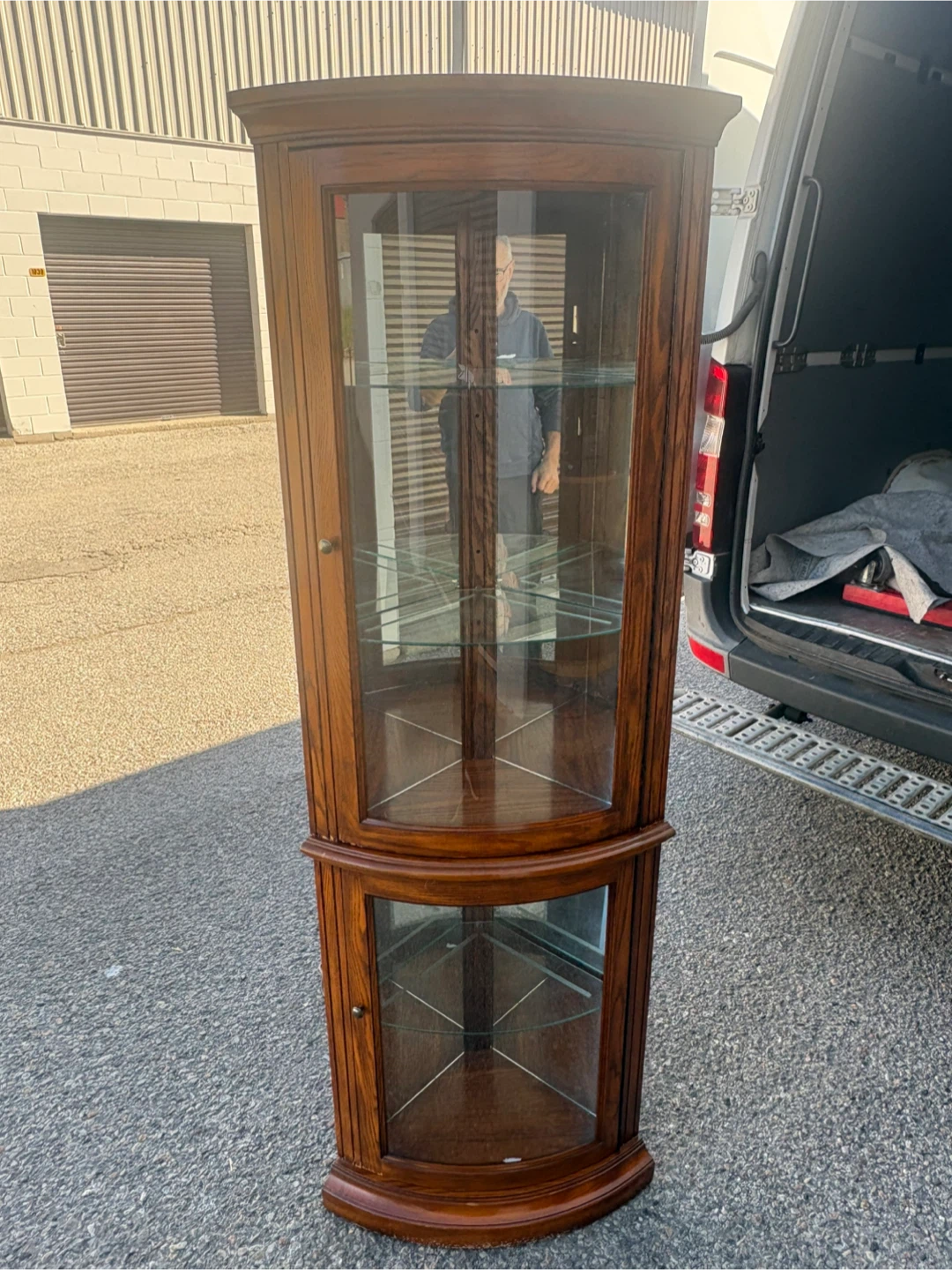 Free delivery used Wooden Corner Curio Cabinet - photo 5