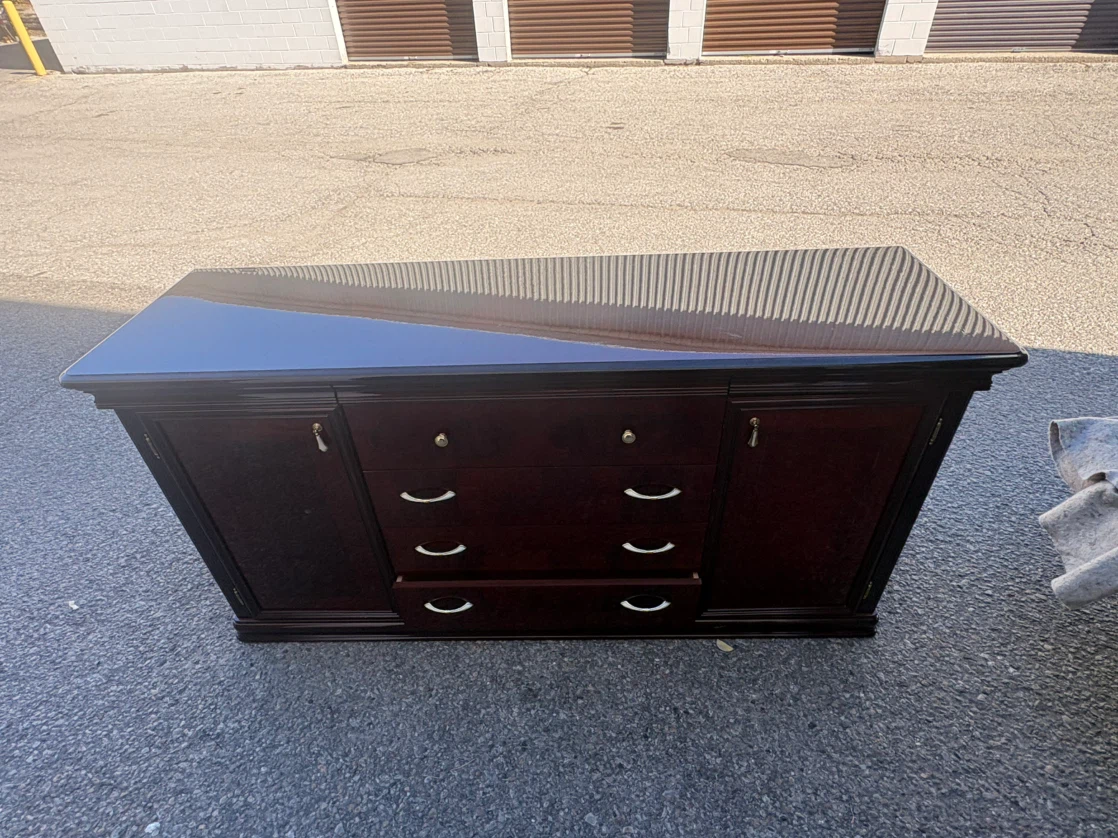 Free delivery used Dark Wood dresser with Drawers and Storage - photo 2