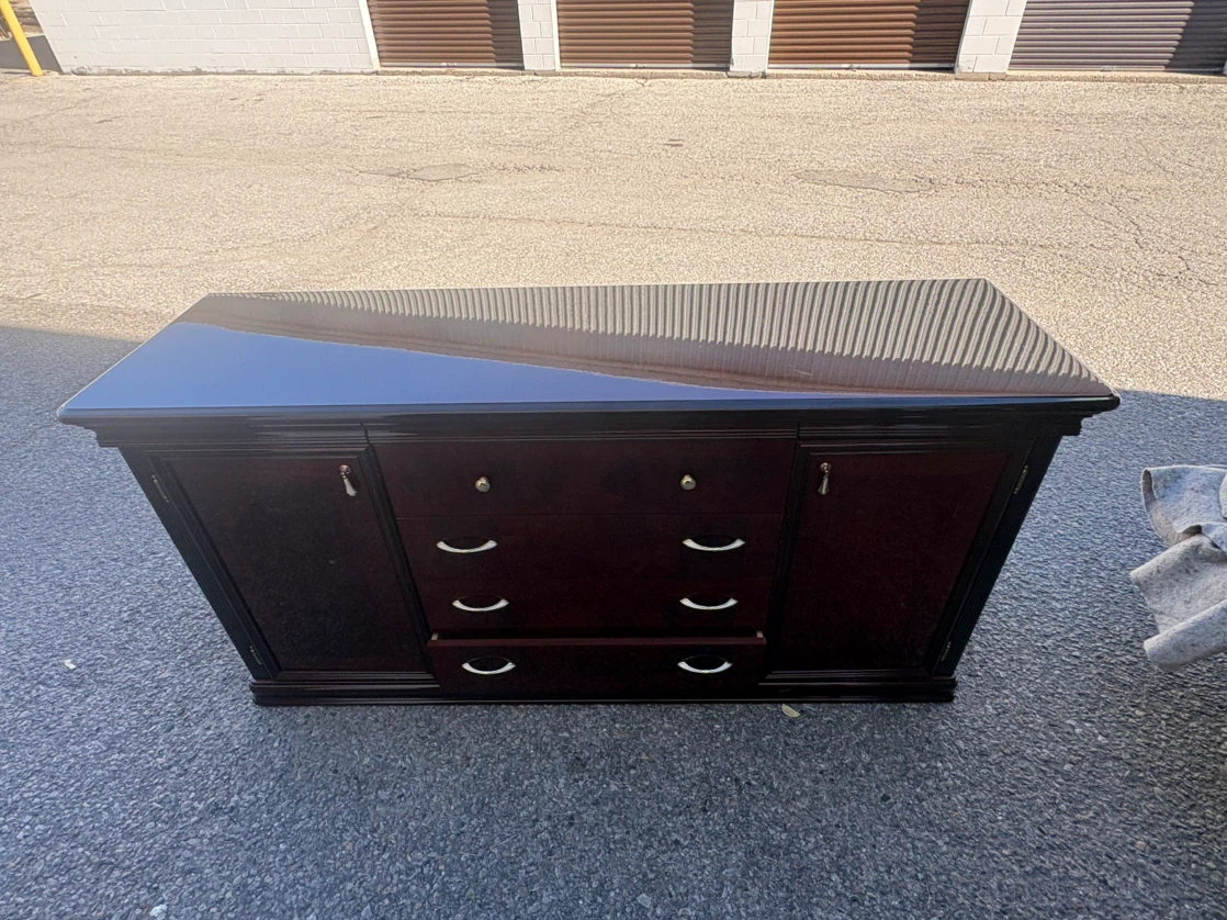 Free delivery used Dark Wood dresser with Drawers and Storage - photo 3