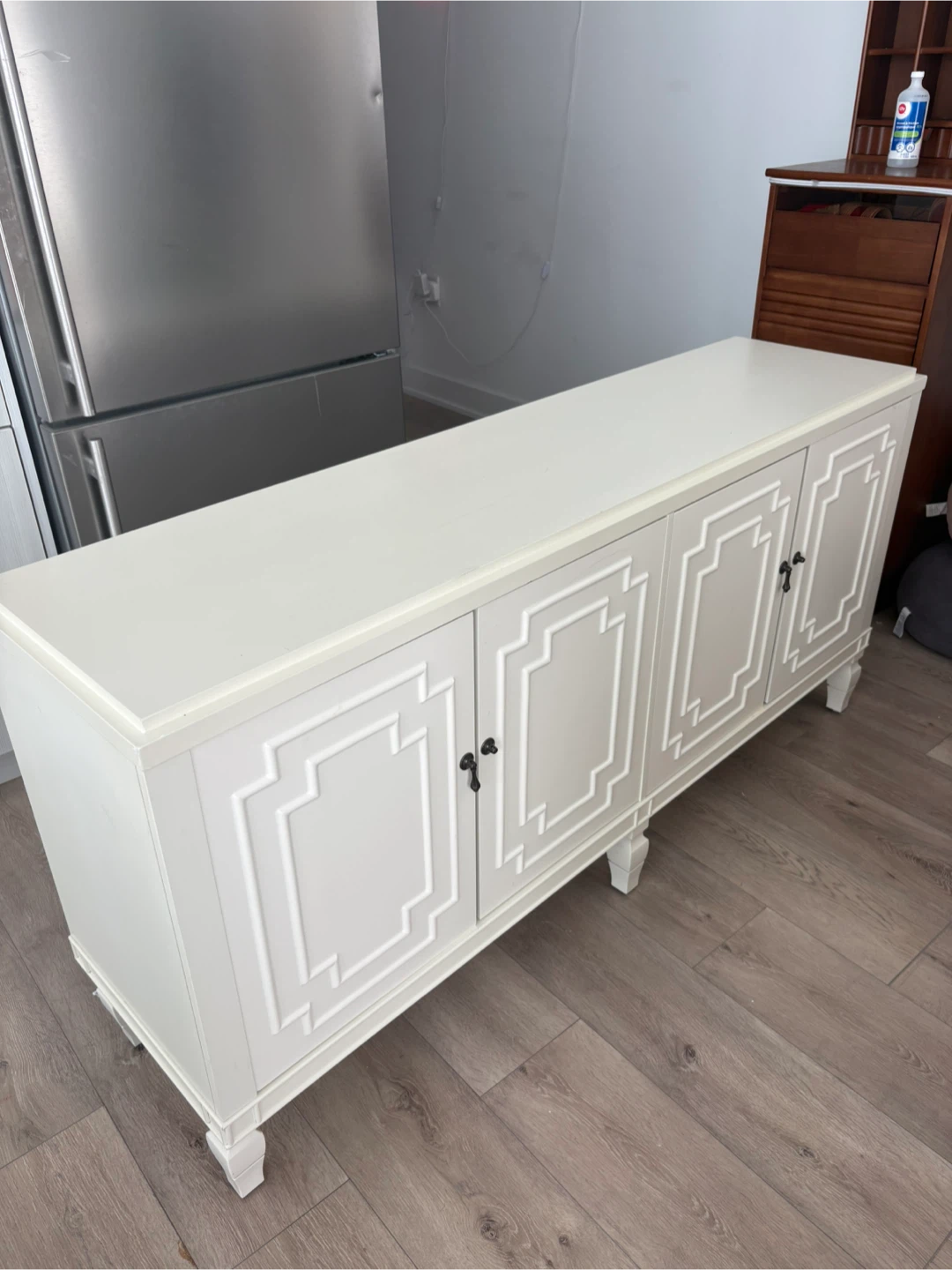 White Four-Door Sideboard Cabinet
