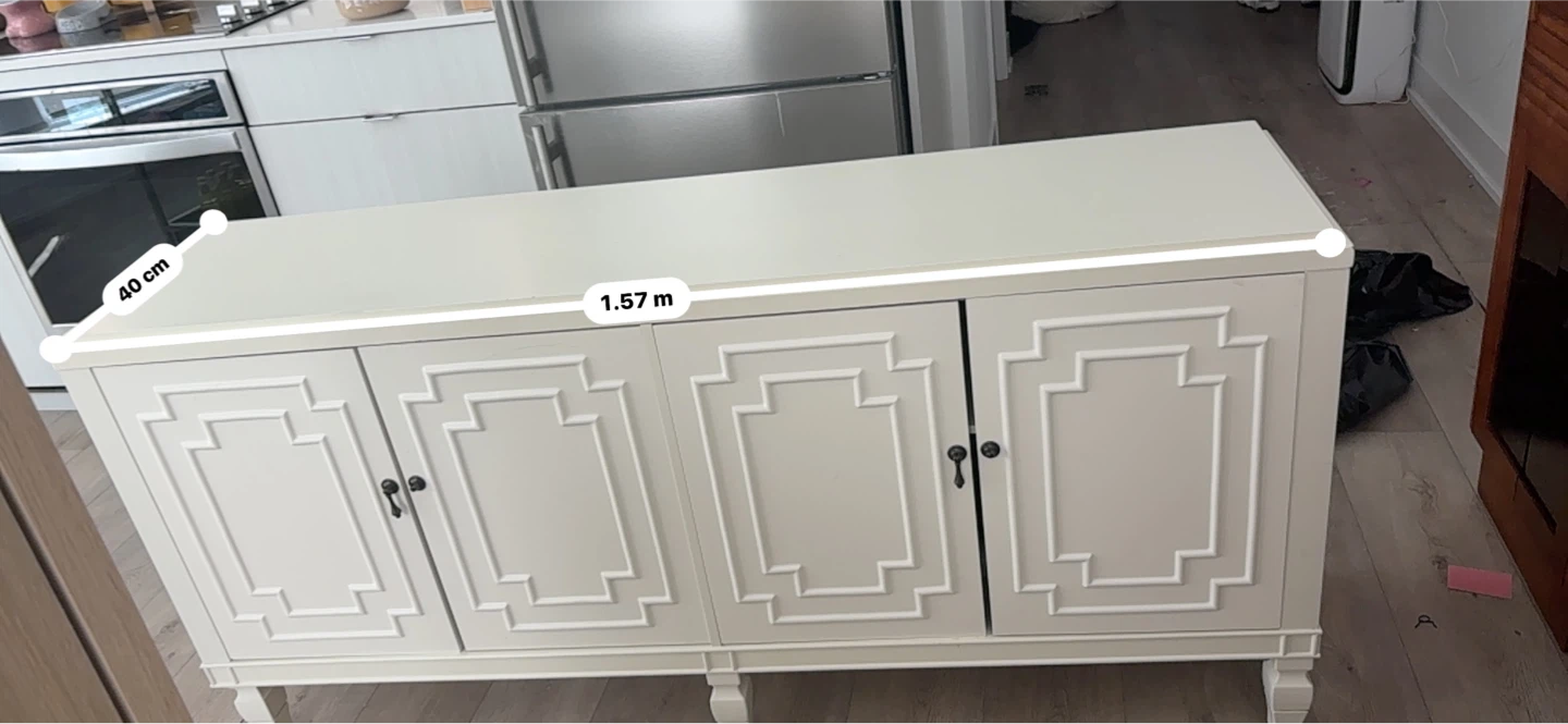 White Four-Door Sideboard Cabinet - photo 2