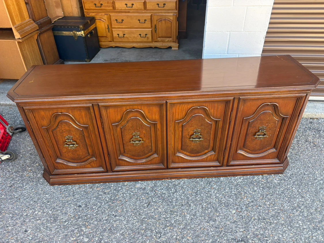 Free delivery used Wooden Credenza with Storage - photo 2