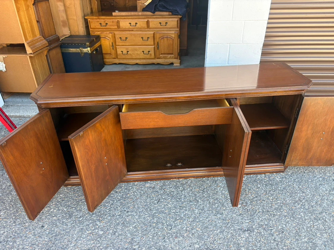 Free delivery used Wooden Credenza with Storage - photo 3