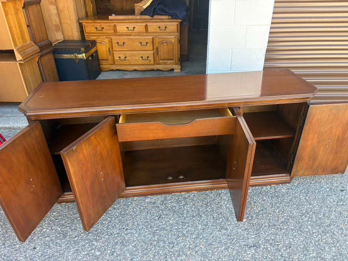 Free delivery used Wooden Credenza with Storage - photo 4