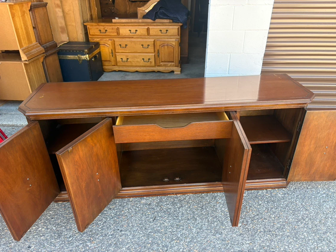 Free delivery used Wooden Credenza with Storage - photo 5