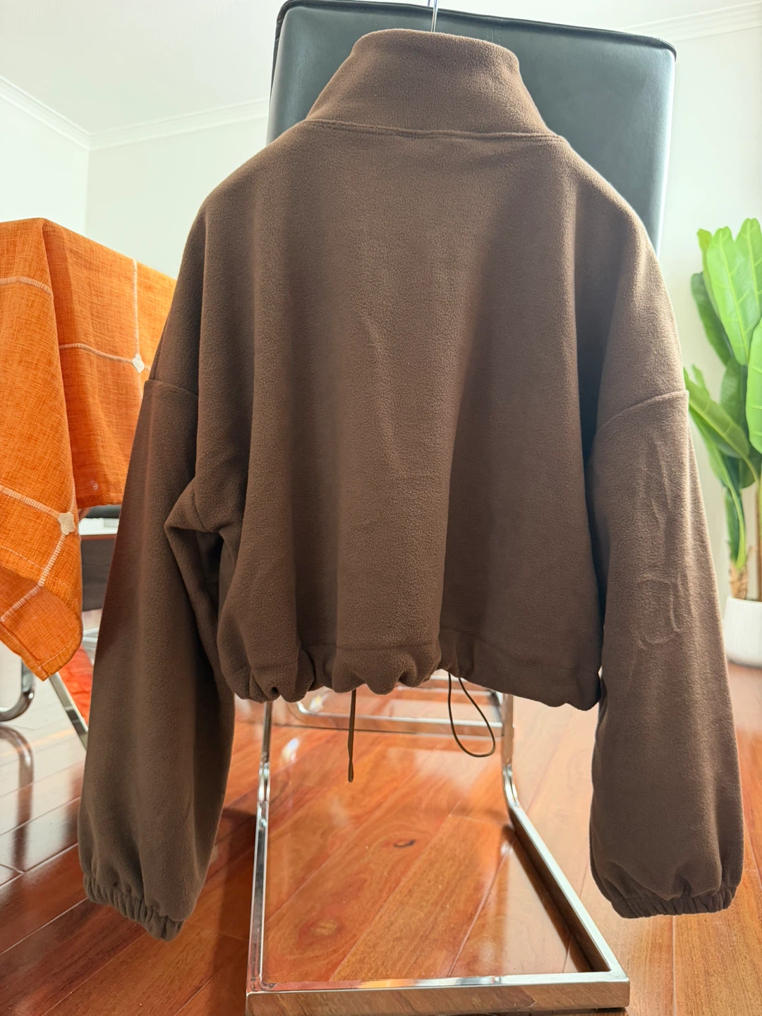 Miu Miu Brown Fleece Zip-Up Cropped Jacket size Small Brand New - photo 2