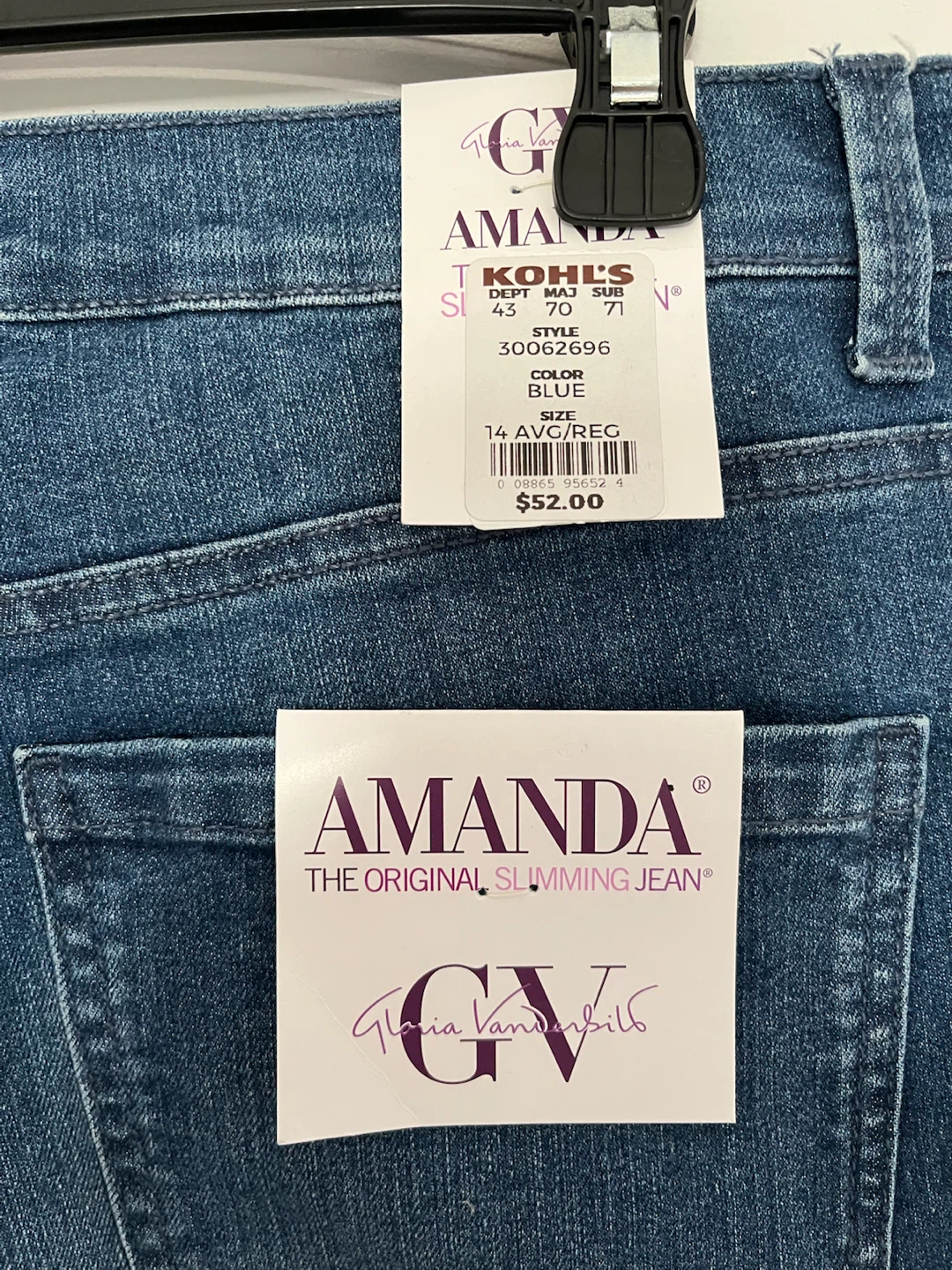 Gloria Vanderbilt Amanda Slimming Jeans Blue Size 14 AVG/REG - photo 4