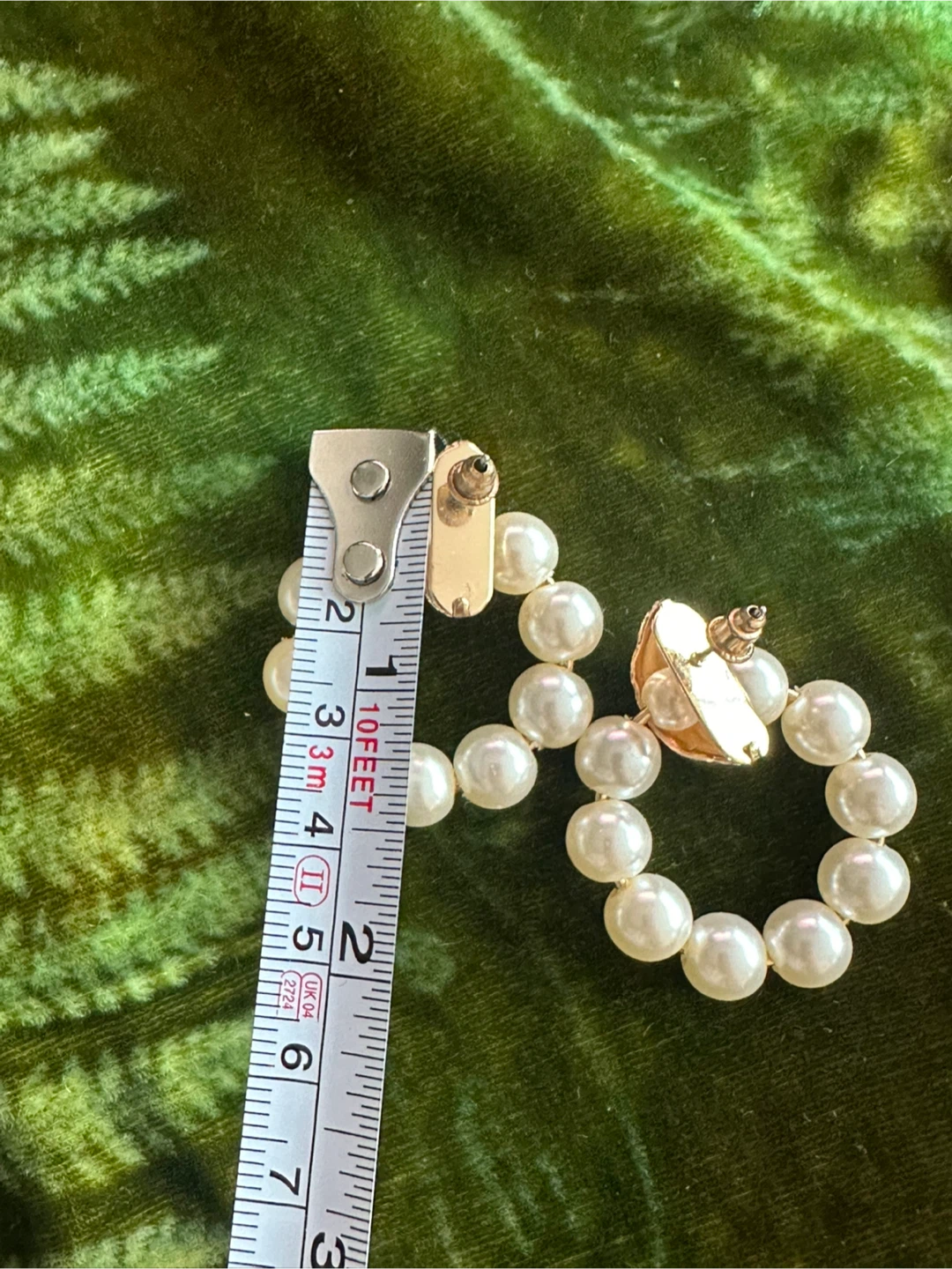 Gold-Tone Faux Pearl Hoop Earrings - photo 5
