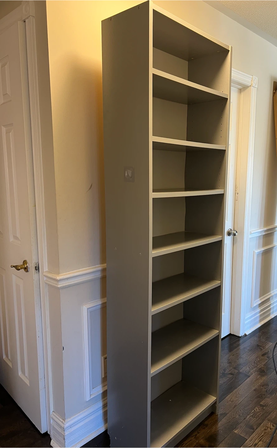 Tall Grey Bookshelf