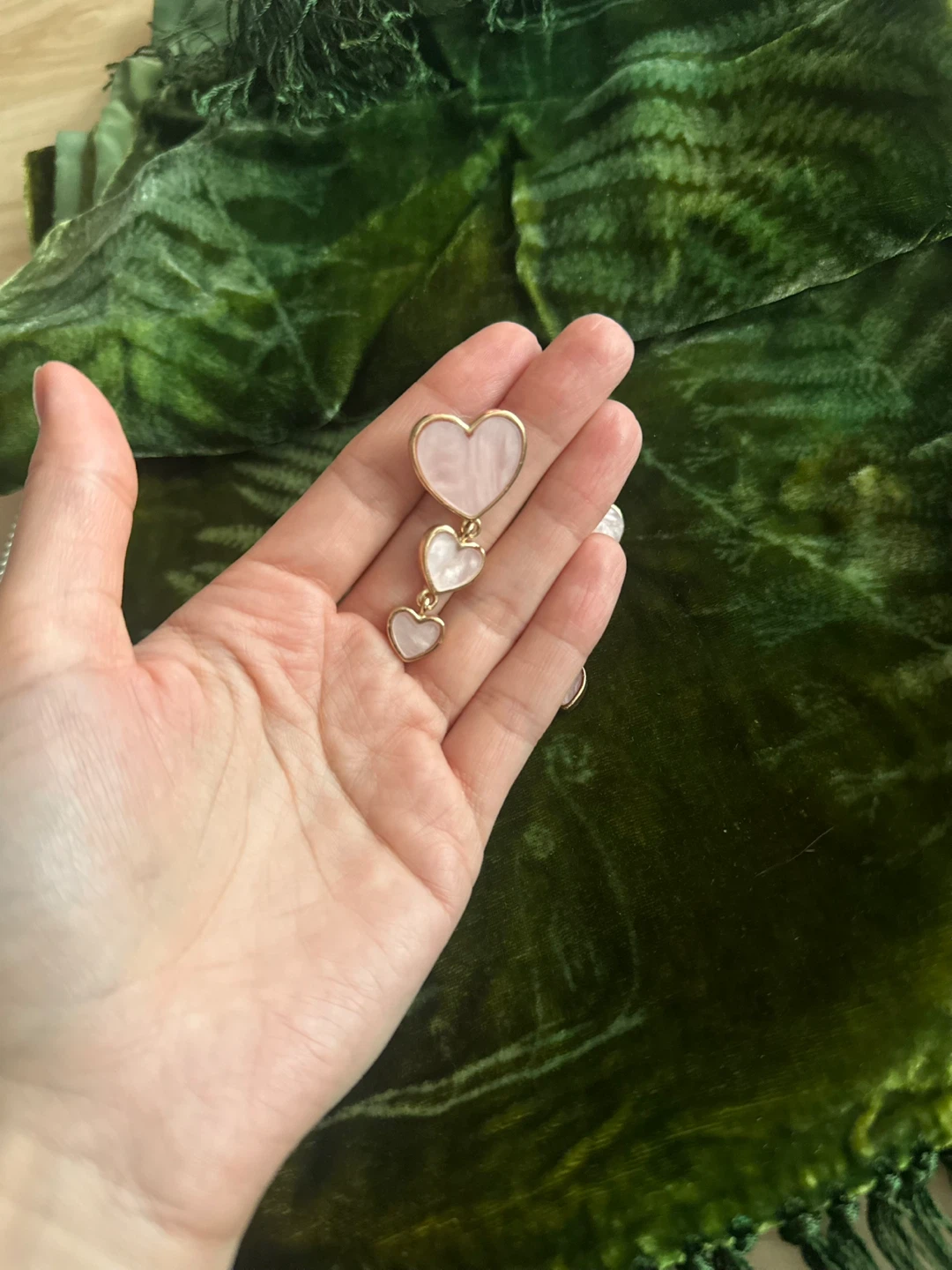 Pink Heart Drop Earrings - photo 2