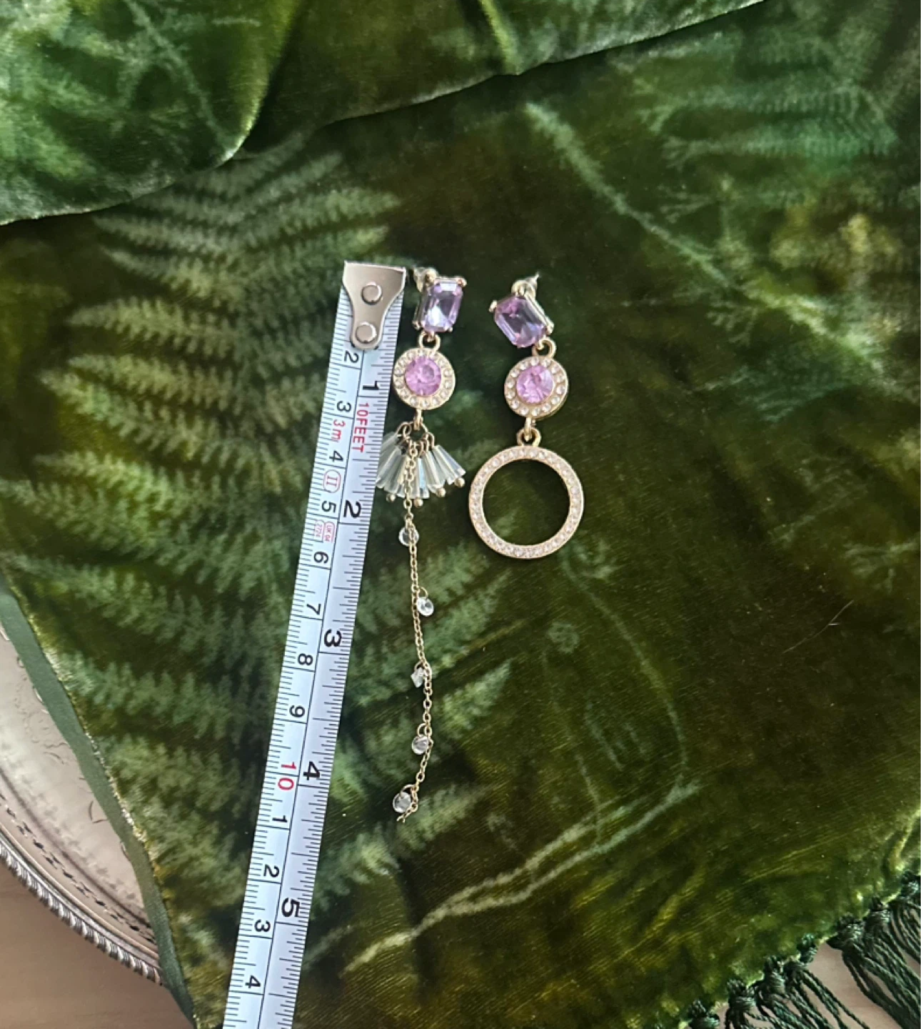 Asymmetrical Rhinestone and Crystal Earrings - photo 3