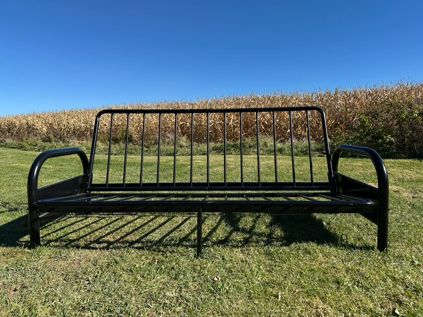 Black Full / Double Size Futon Sofa Bed Frame (CAN DELIVER) - photo 2
