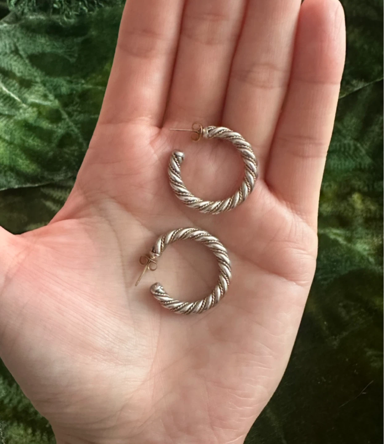 Two-Tone Twisted Hoop Earrings