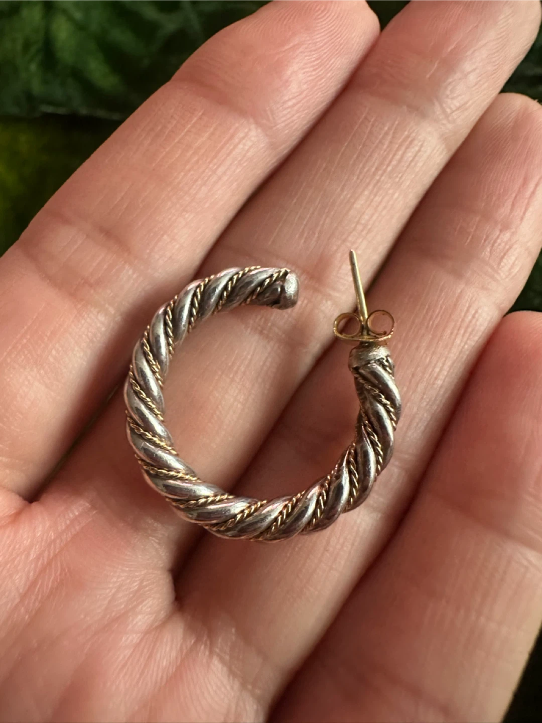 Two-Tone Twisted Hoop Earrings - photo 4