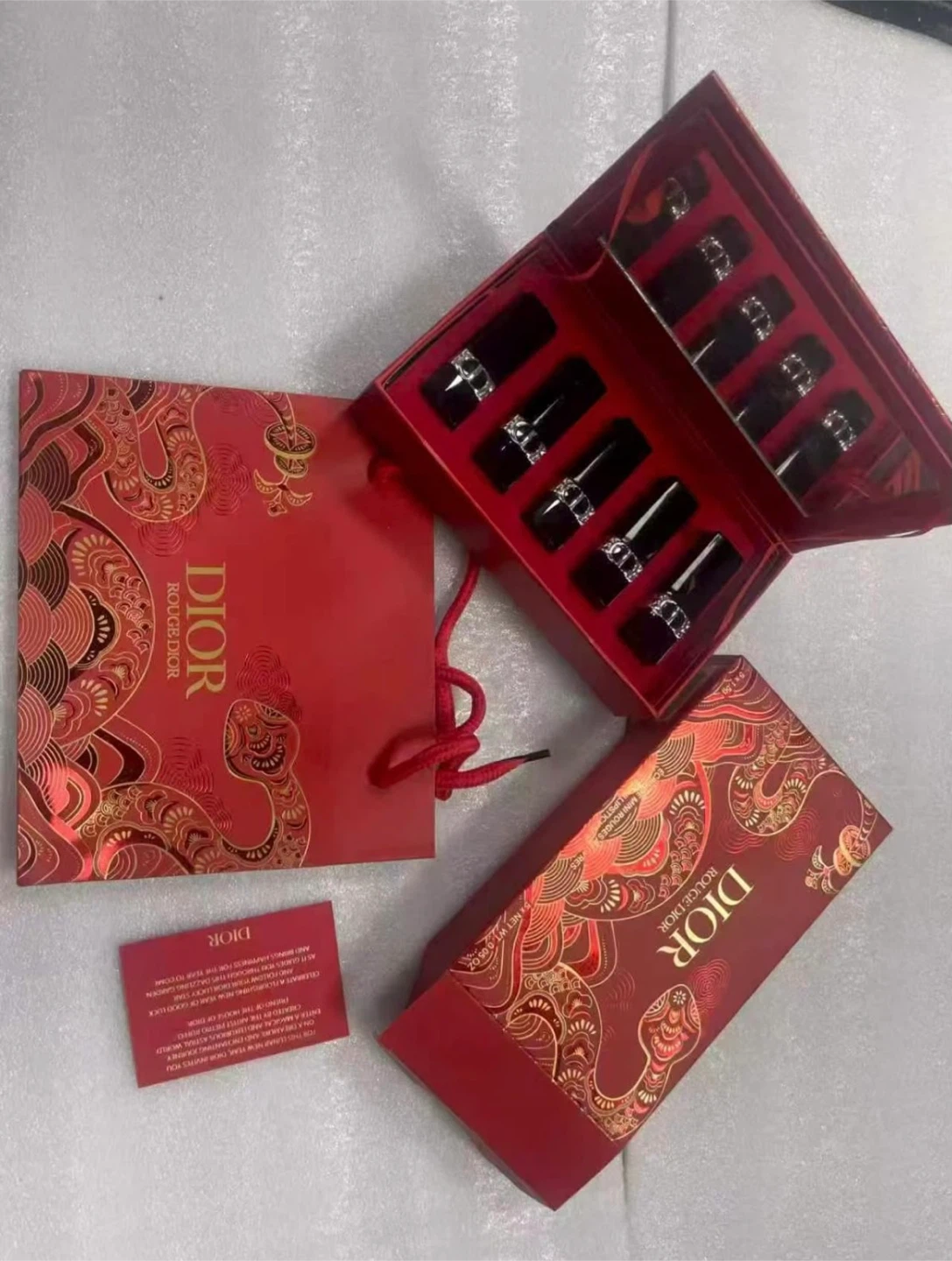 Dior Rouge Dior Mini Lipstick Set in the Box With Gift Bag