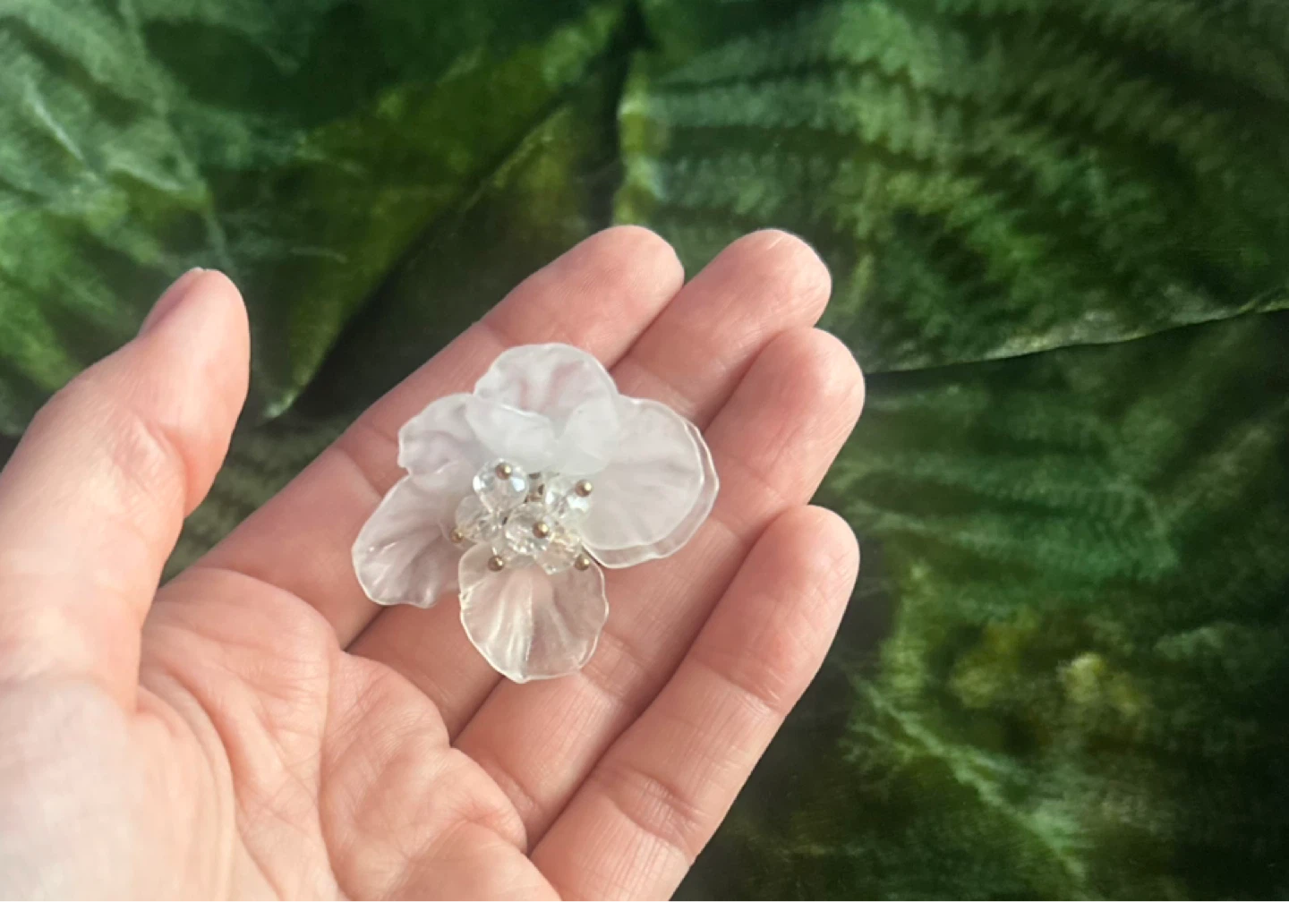 Clear Flower earrings - photo 2