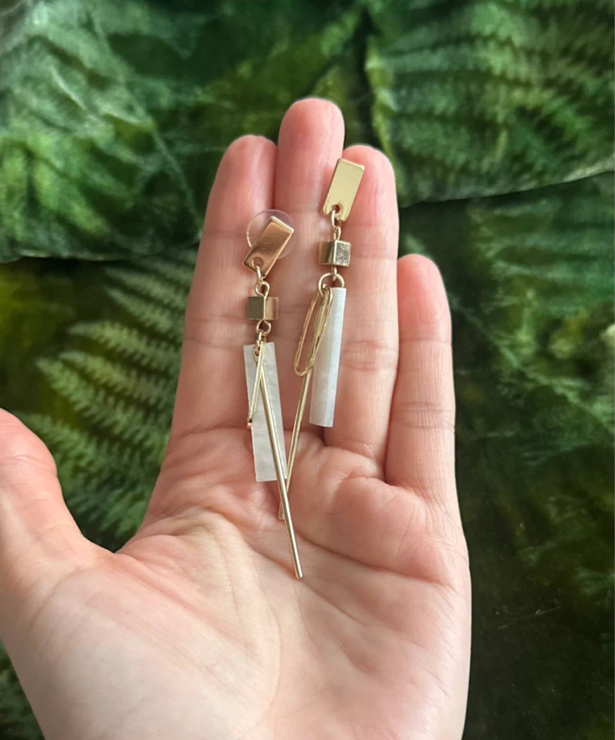 Gold-Tone Geometric Drop Earrings