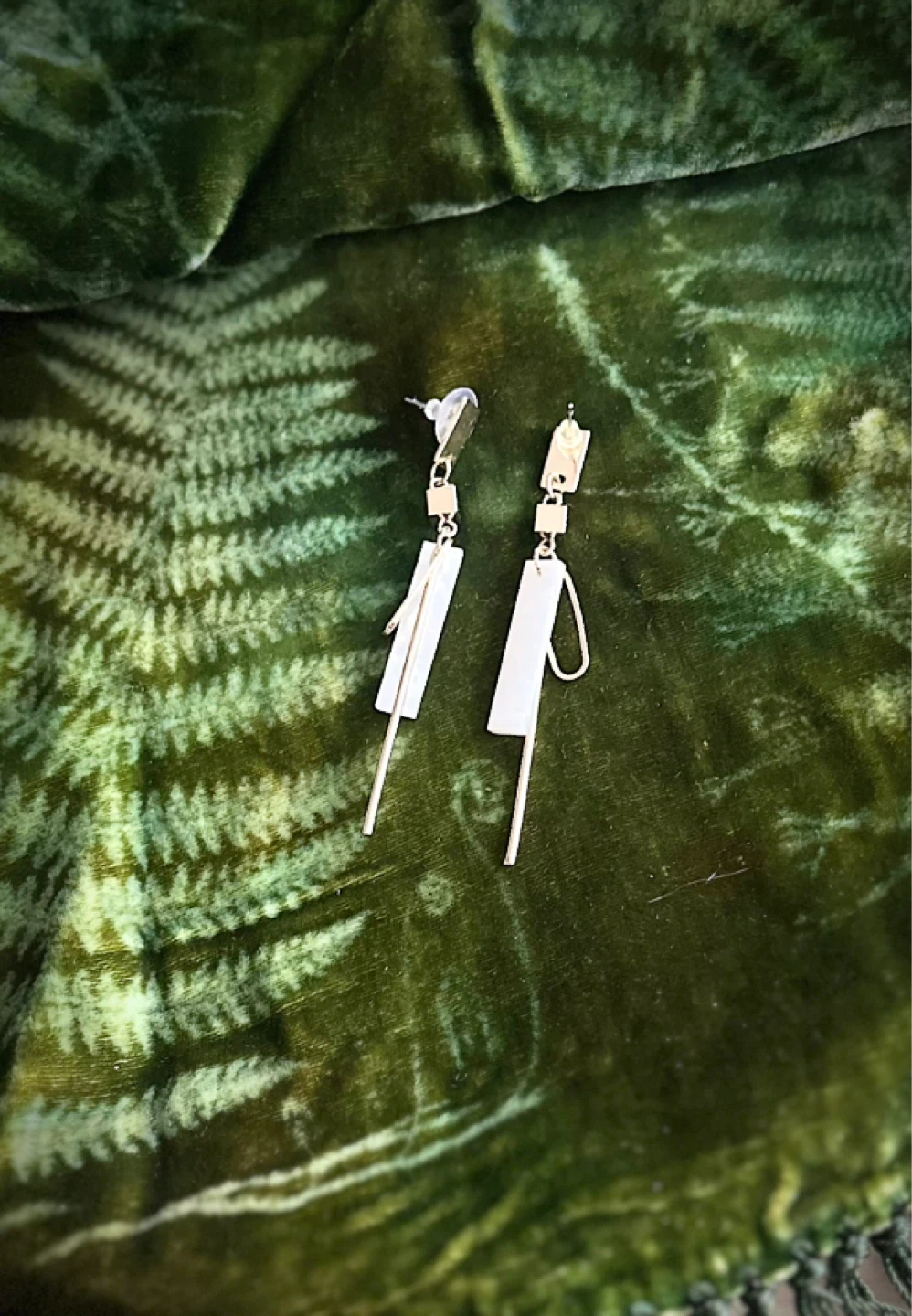 Gold-Tone Geometric Drop Earrings - photo 2
