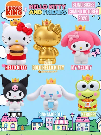 New RARE GOLD Hello Kitty x Burger King character