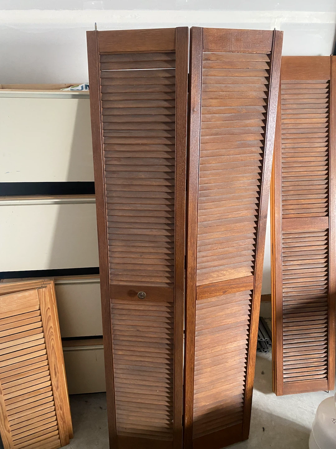 Set of Wooden Louvered Bifold Doors
