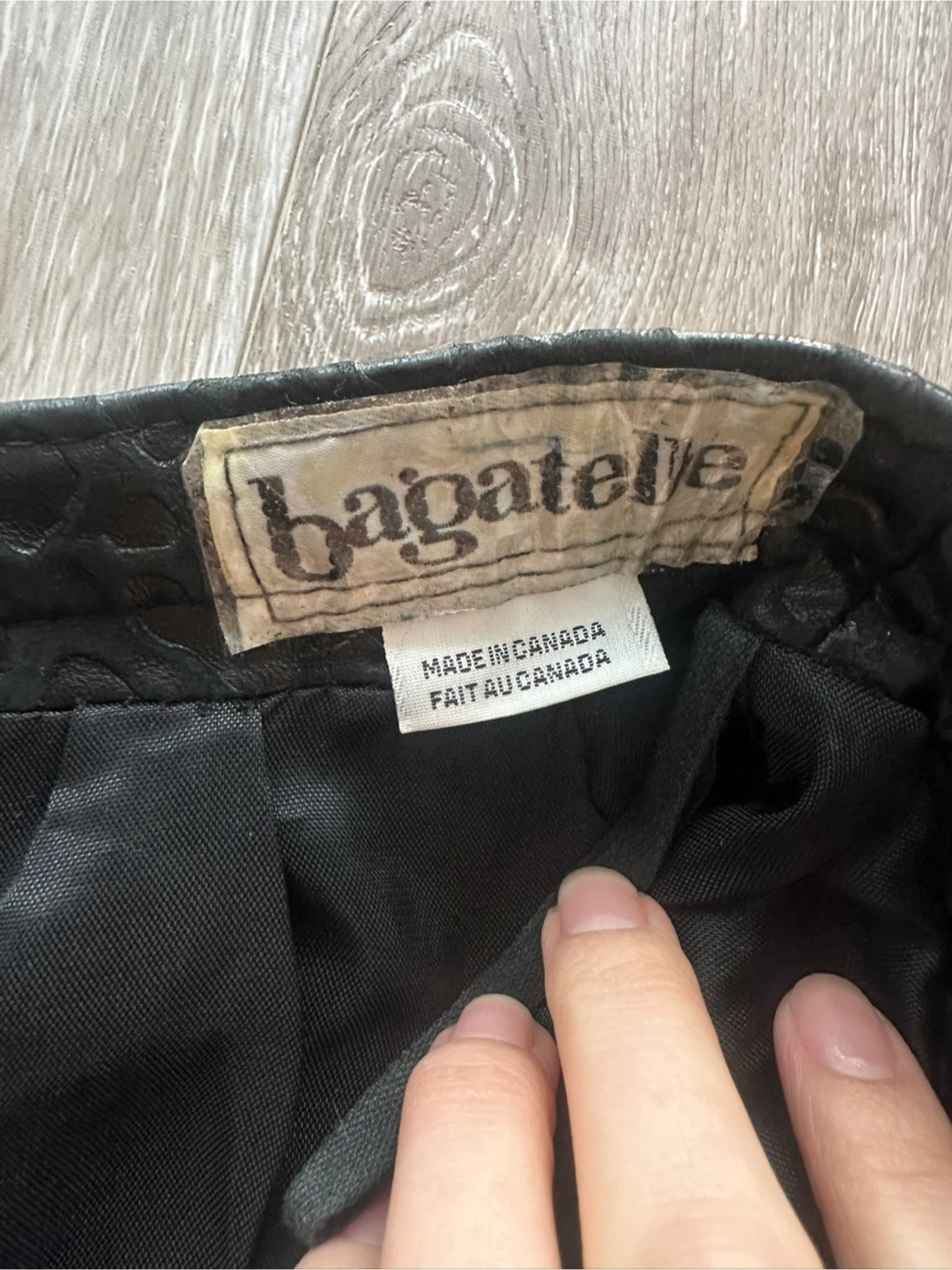 Vintage Bagatelle Black Leather Skirt XS/small - photo 3