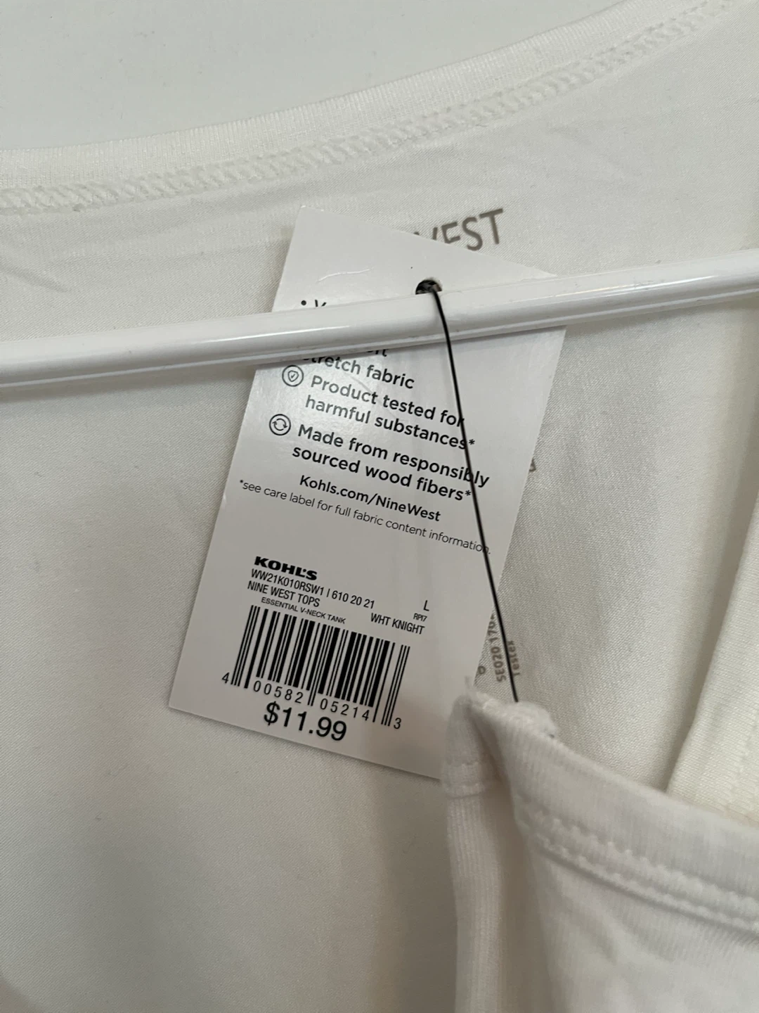 Nine West Soft-Spun Tank Top White Large - photo 2