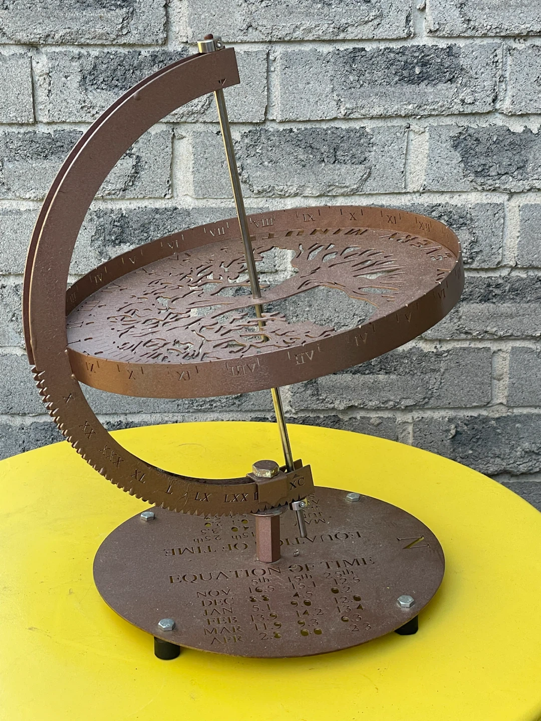 Metal Sundial with Equation of Time Chart - photo 2