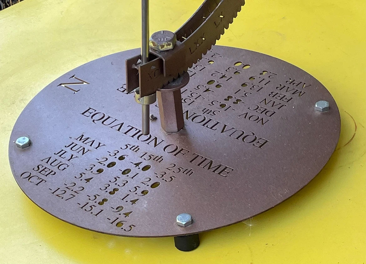 Metal Sundial with Equation of Time Chart - photo 4