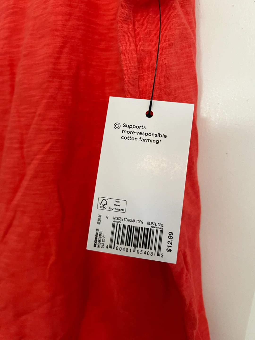 New Sonoma Red Sleeveless Tank Top Medium - photo 2