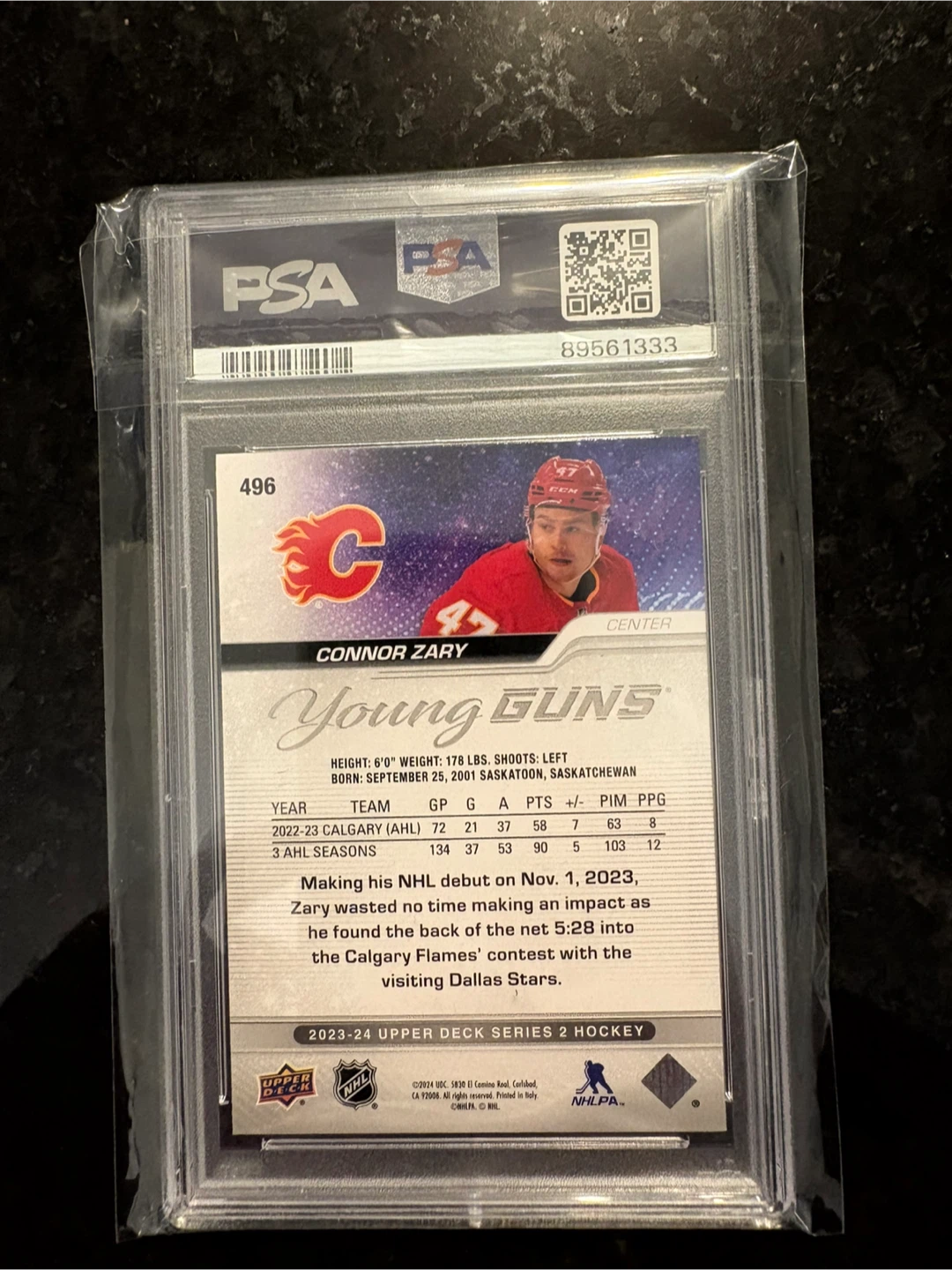 2023 Upper Deck Connor Zary Young Guns PSA 10 - photo 2
