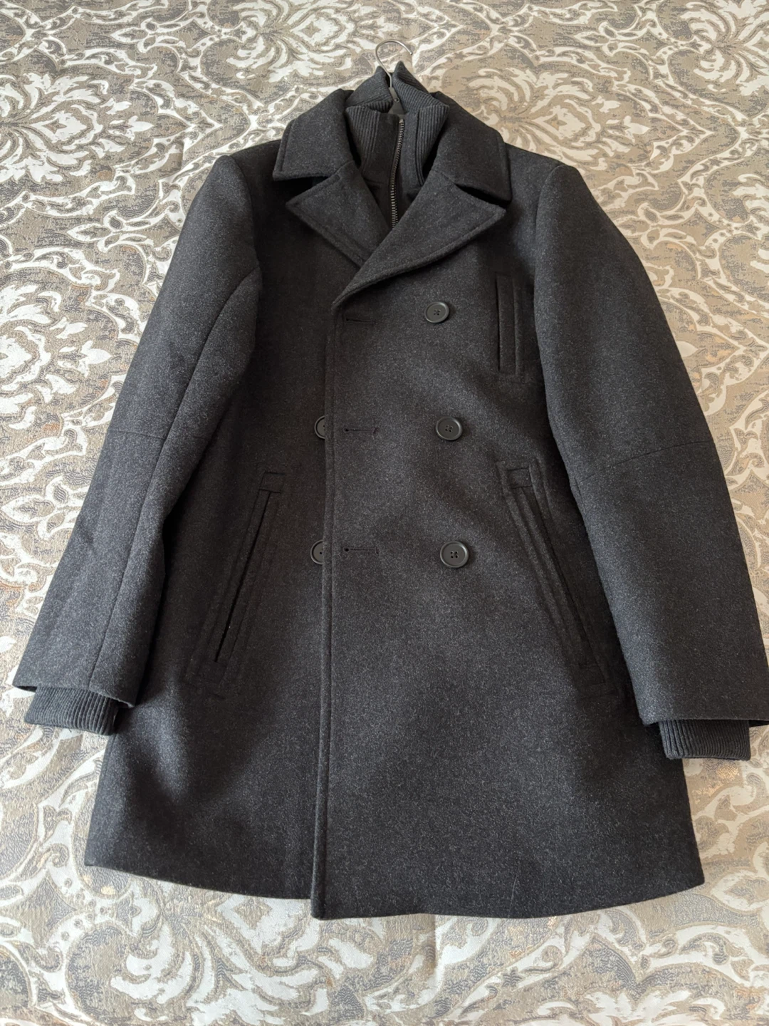 Brand new Men’s Simons charcoal wool-blend peacoat - photo 2