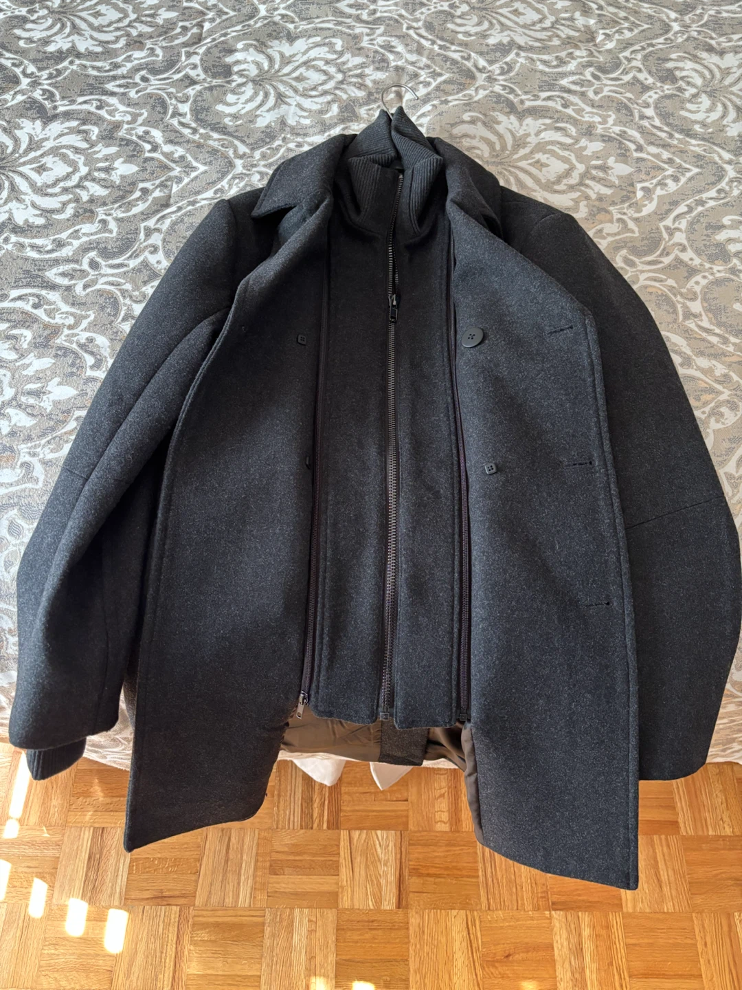 Brand new Men’s Simons charcoal wool-blend peacoat - photo 4