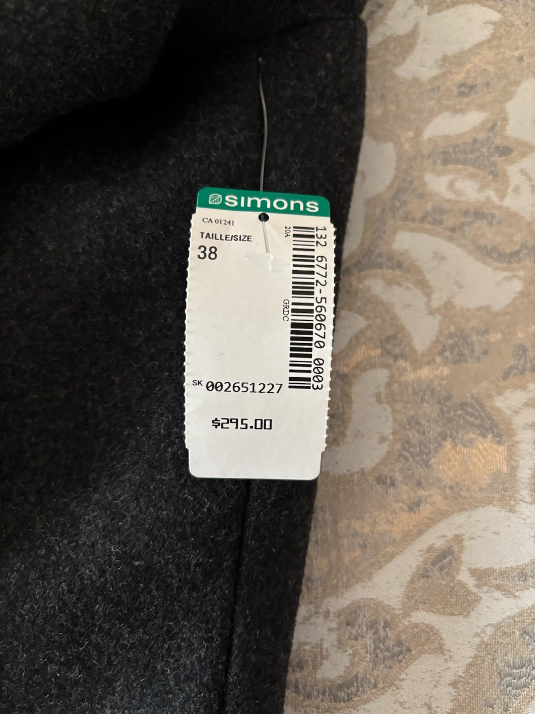 Brand new Men’s Simons charcoal wool-blend peacoat - photo 5