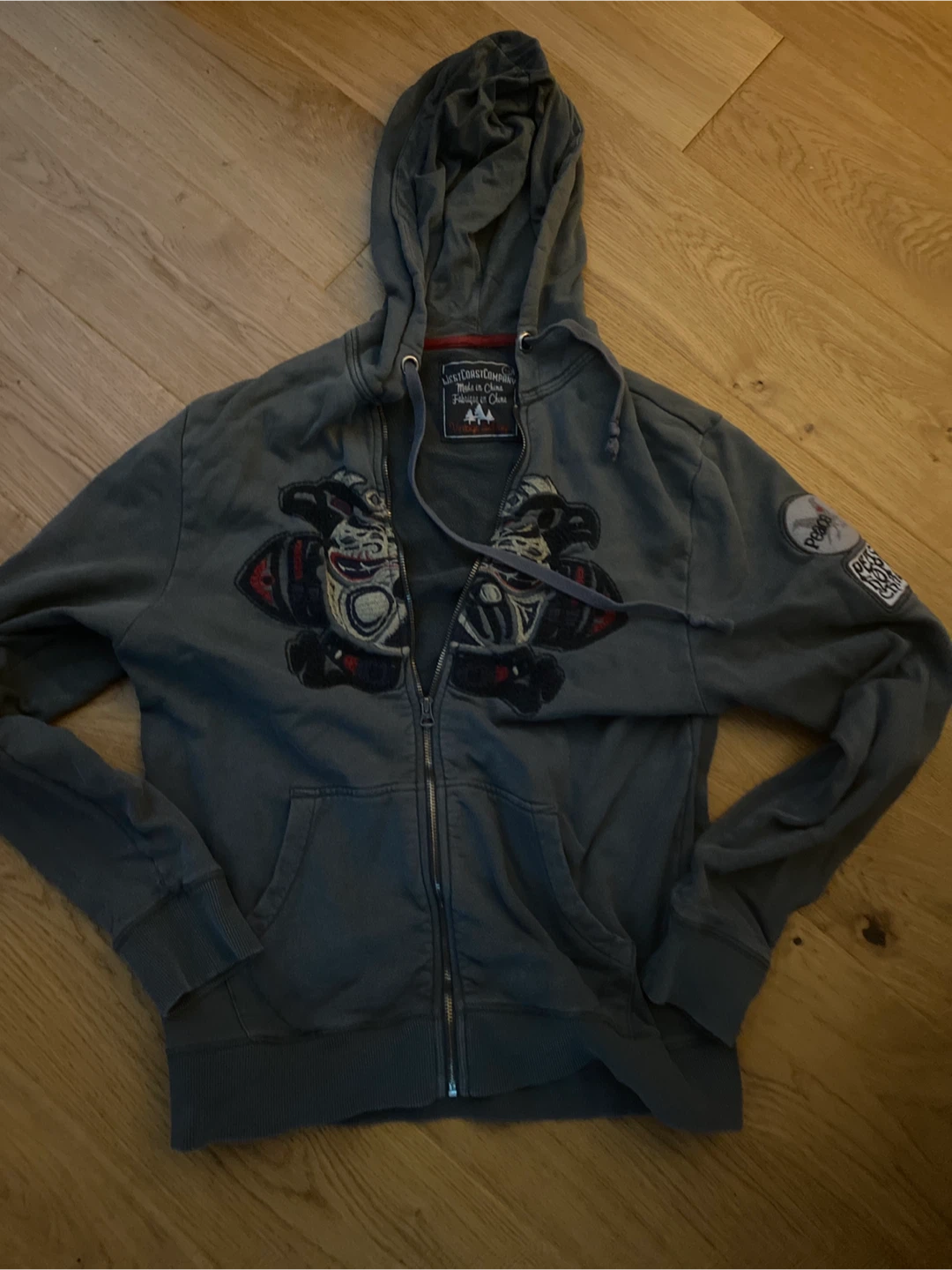 Y2K Grey Zip-Up Hoodie