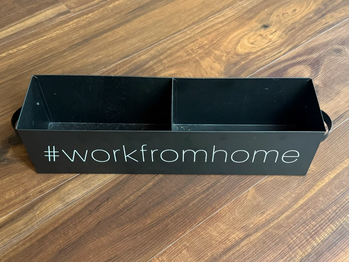 #workfromhome black metal desk organizer