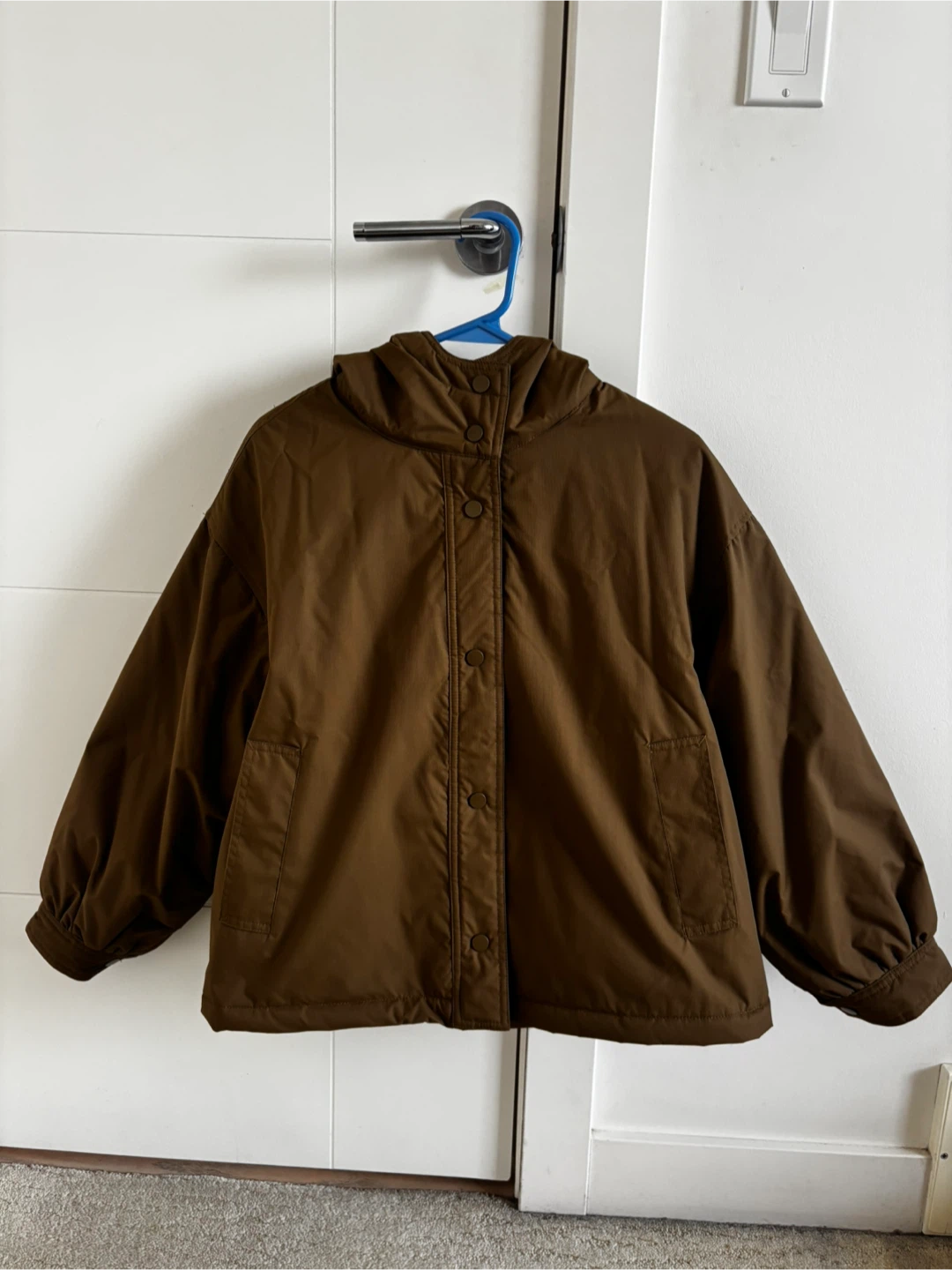Brown Sherpa-Lined Hooded Jacket