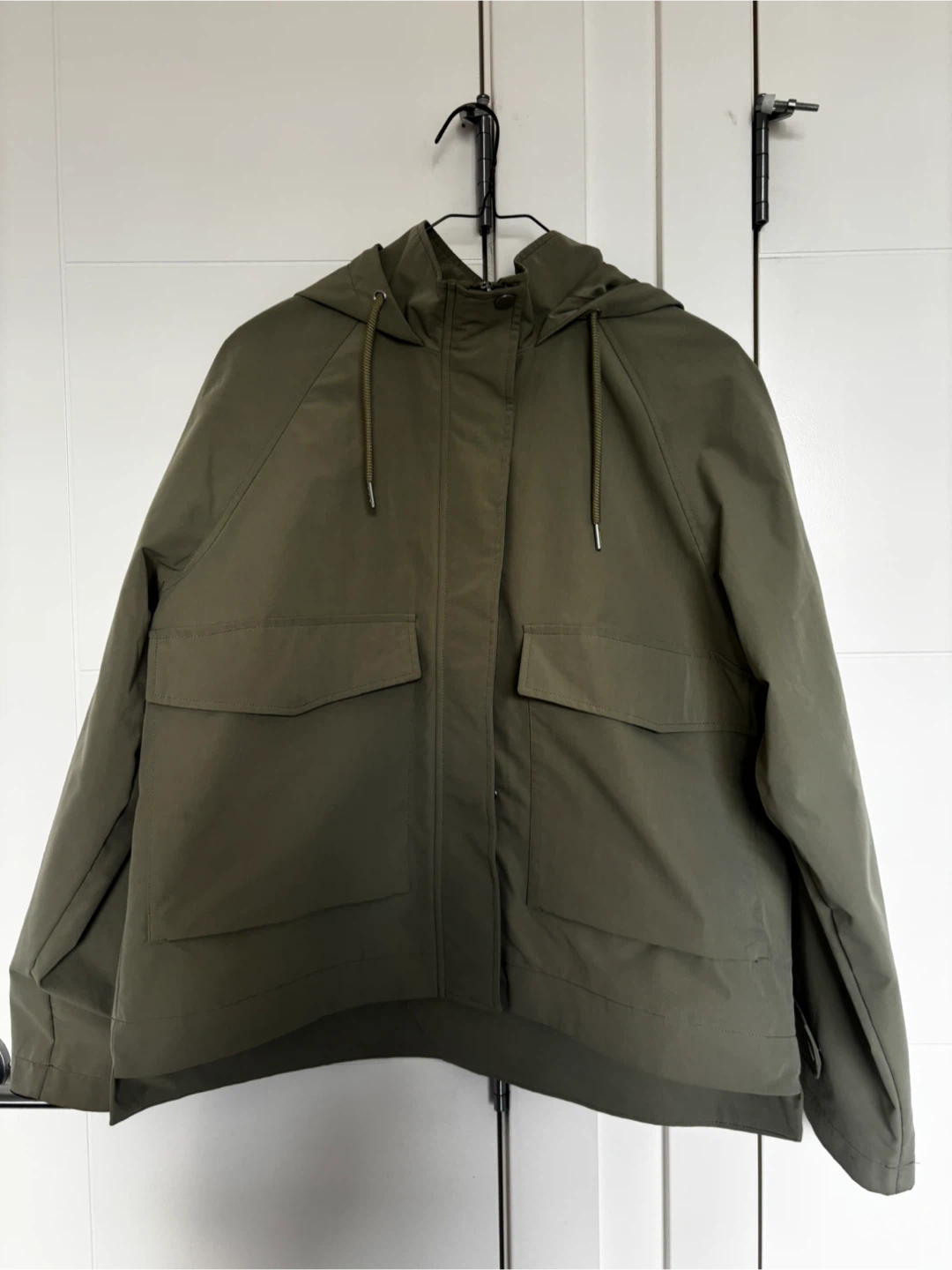 Olive Green Hooded Light Rain Jacket