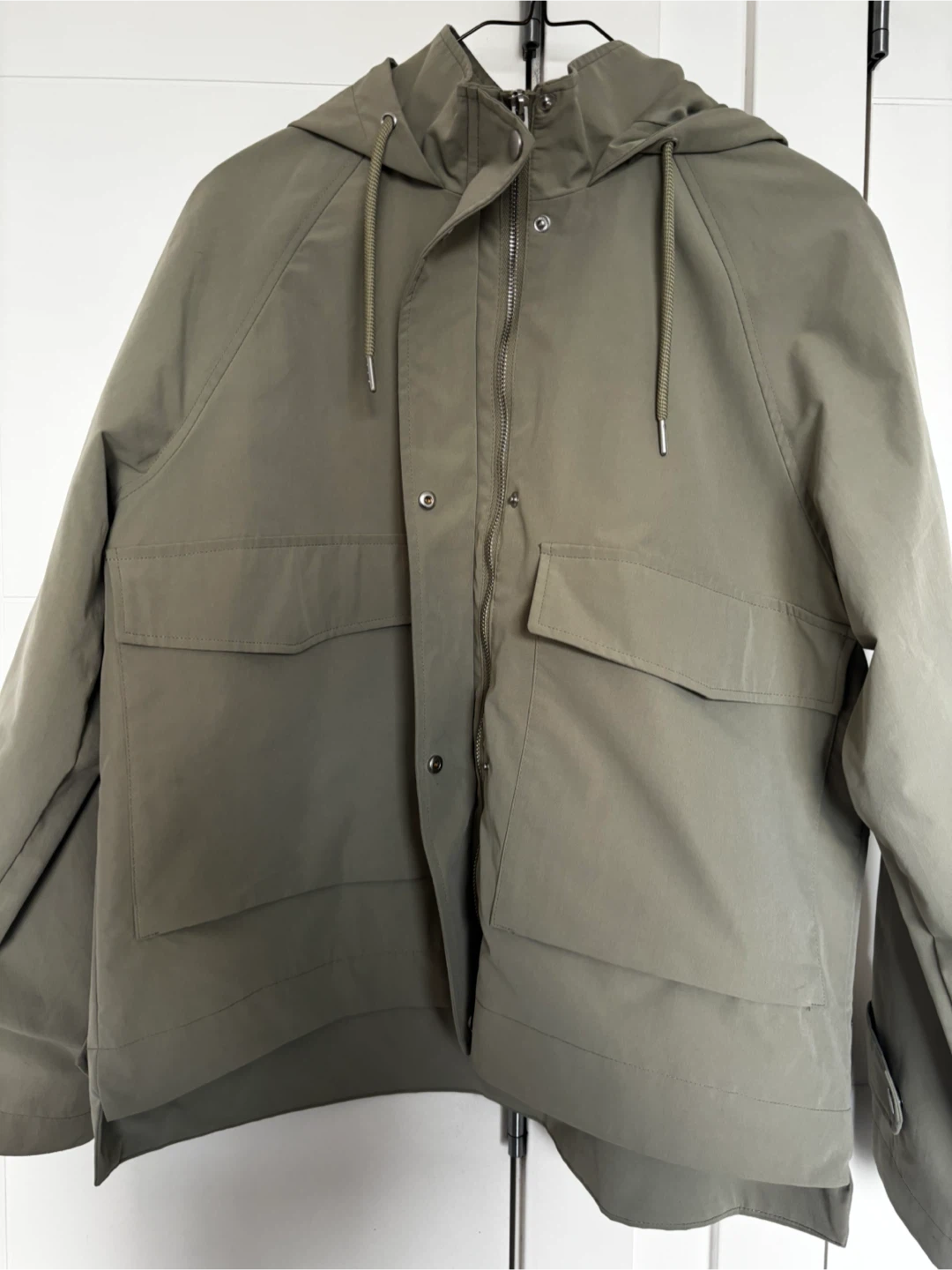 Olive Green Hooded Light Rain Jacket - photo 2