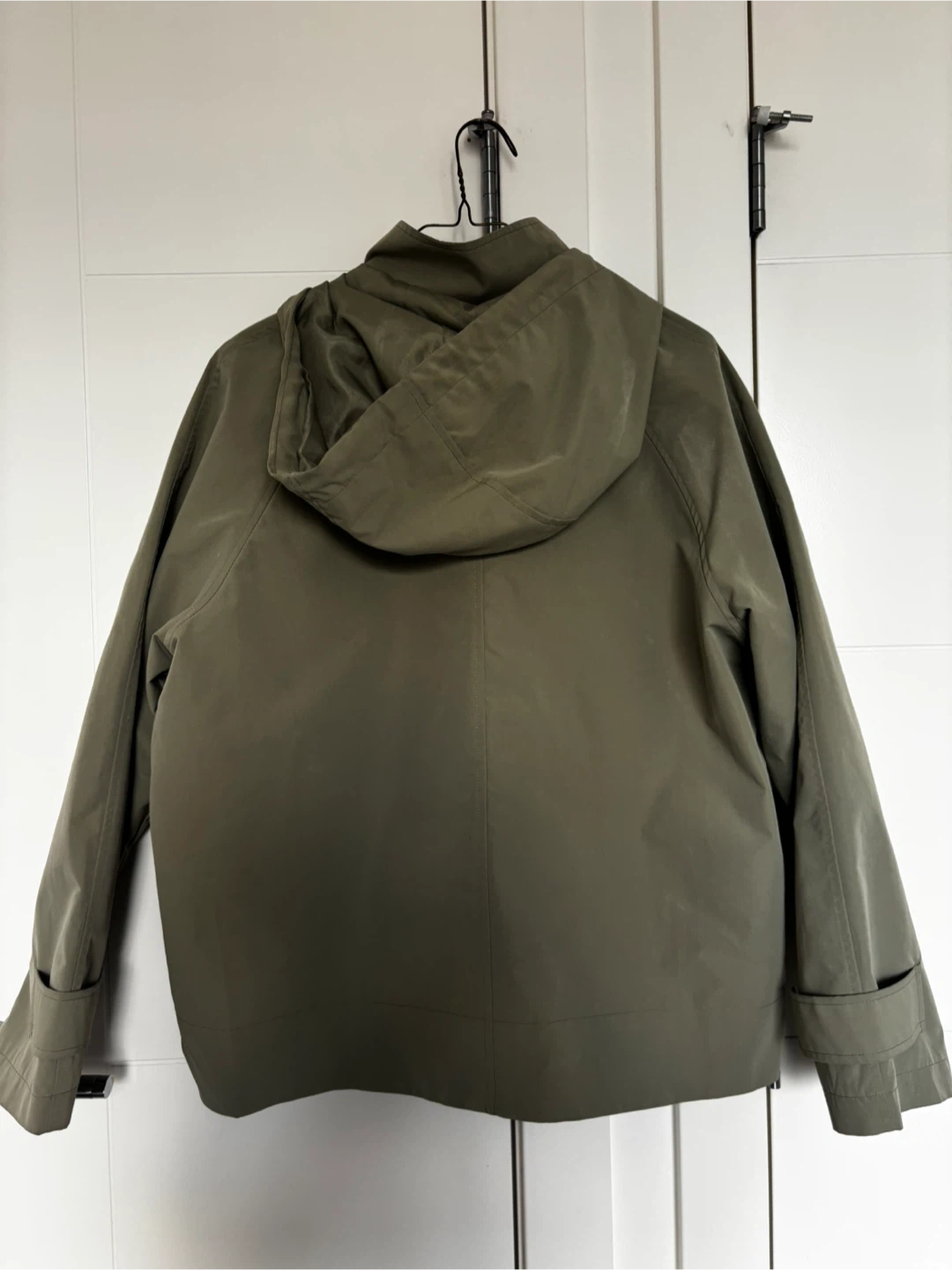 Olive Green Hooded Light Rain Jacket - photo 3