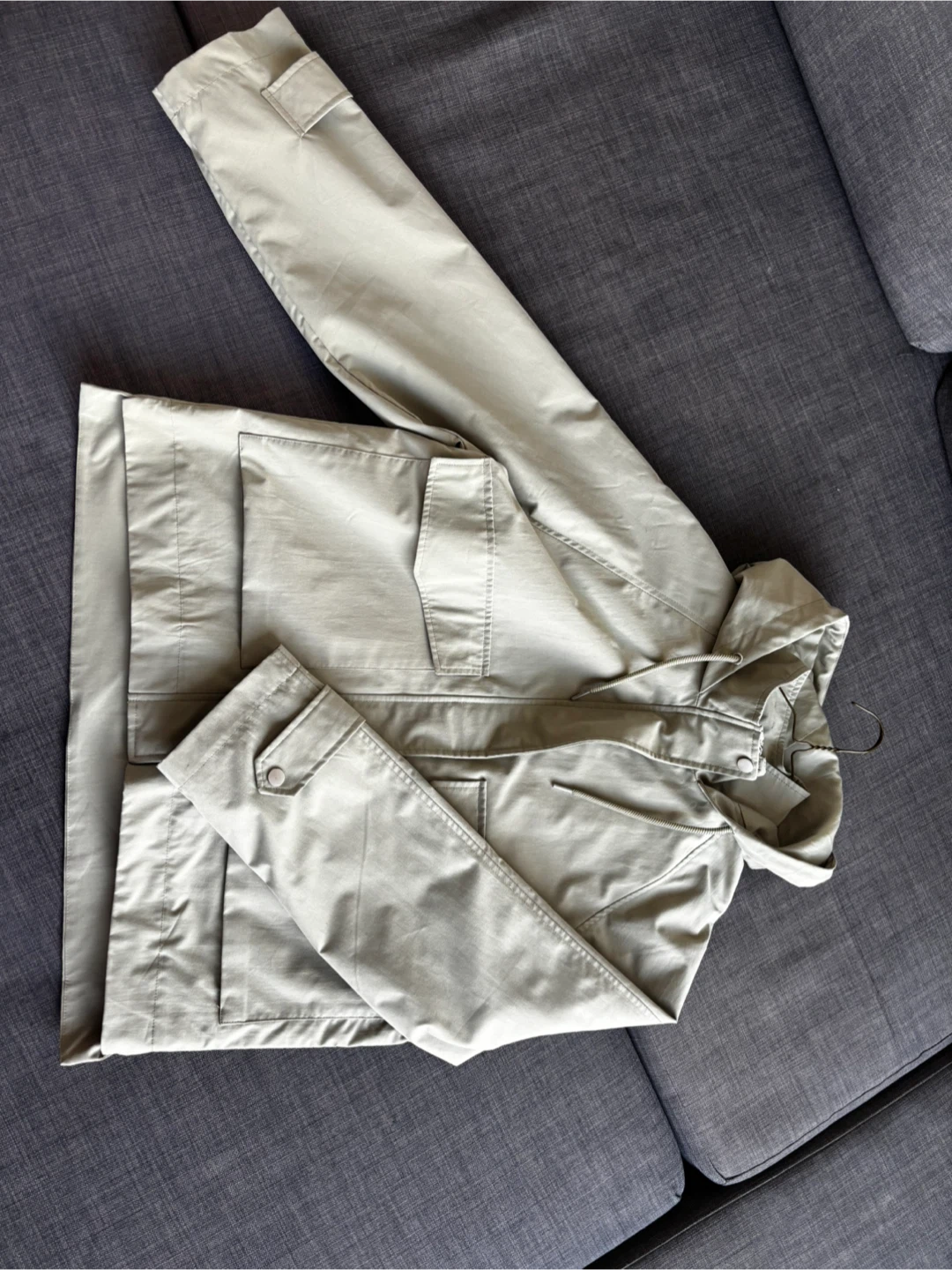 Olive Green Hooded Light Rain Jacket - photo 4
