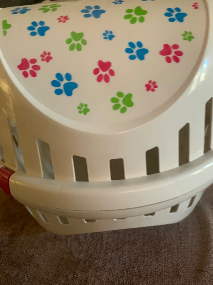 Small Pet Carrier with Paw Print Design - photo 2