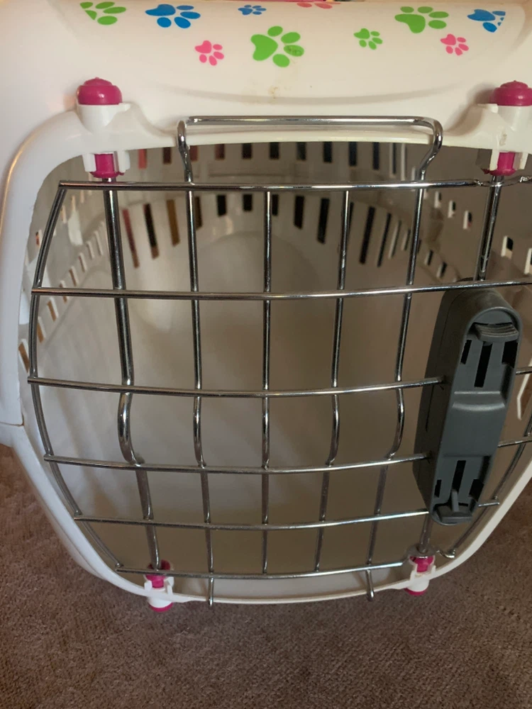 Small Pet Carrier with Paw Print Design - photo 3
