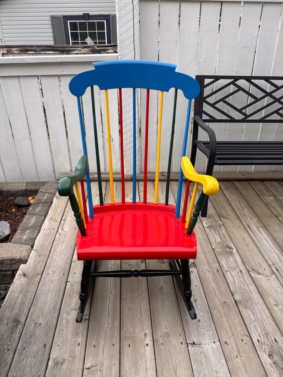Multicoloured Wooden Rocking Chair - photo 2