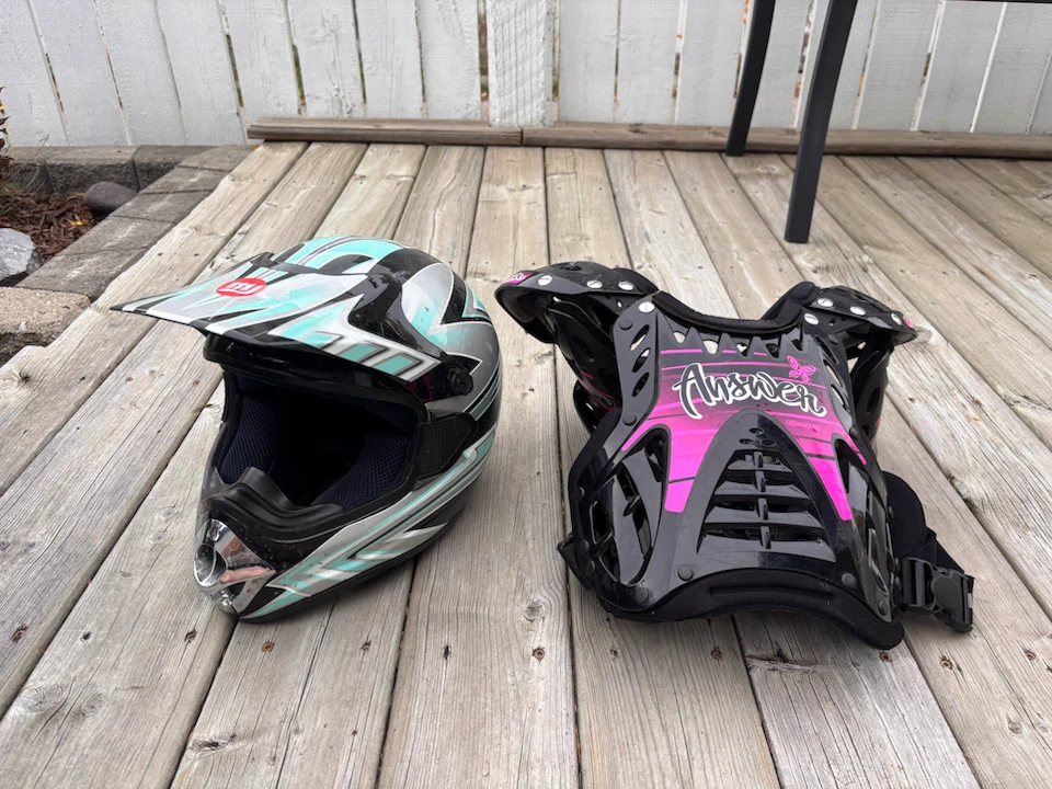 Kids Motocross Helmet and Chest Protector