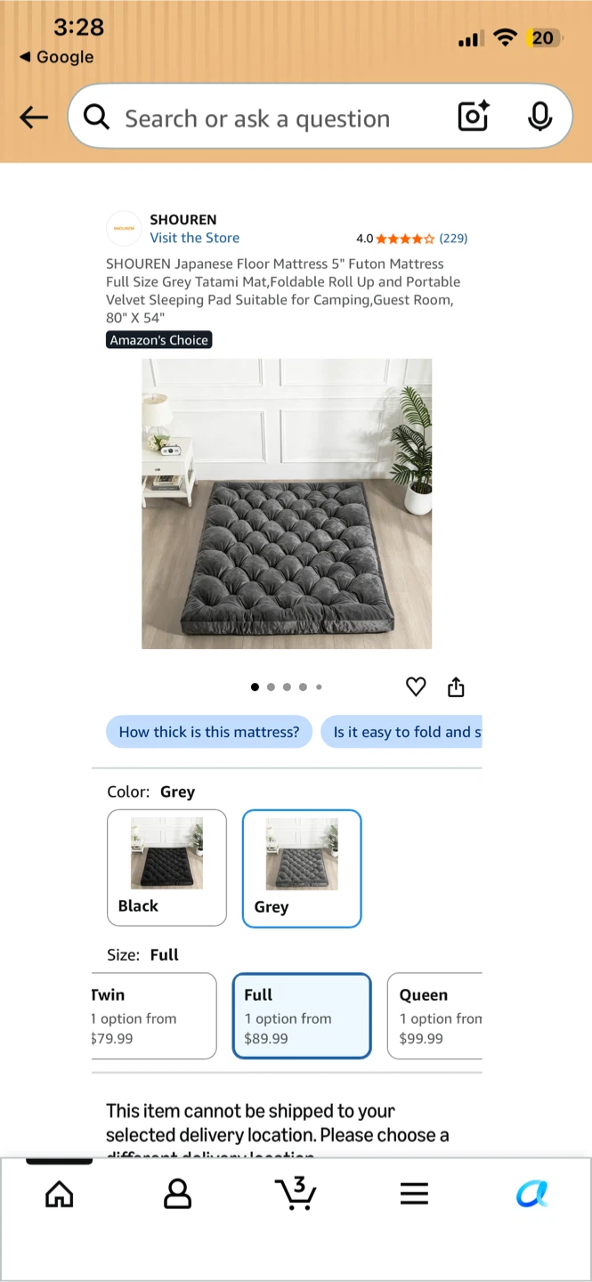 SHOUREN Full Size Grey Floor Mattress - photo 5