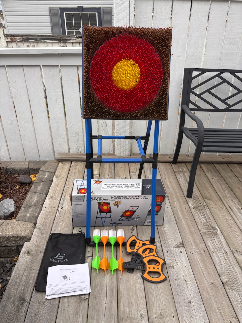 EastPoint 2-in-1 Axe Throw and Lawn Darts Set