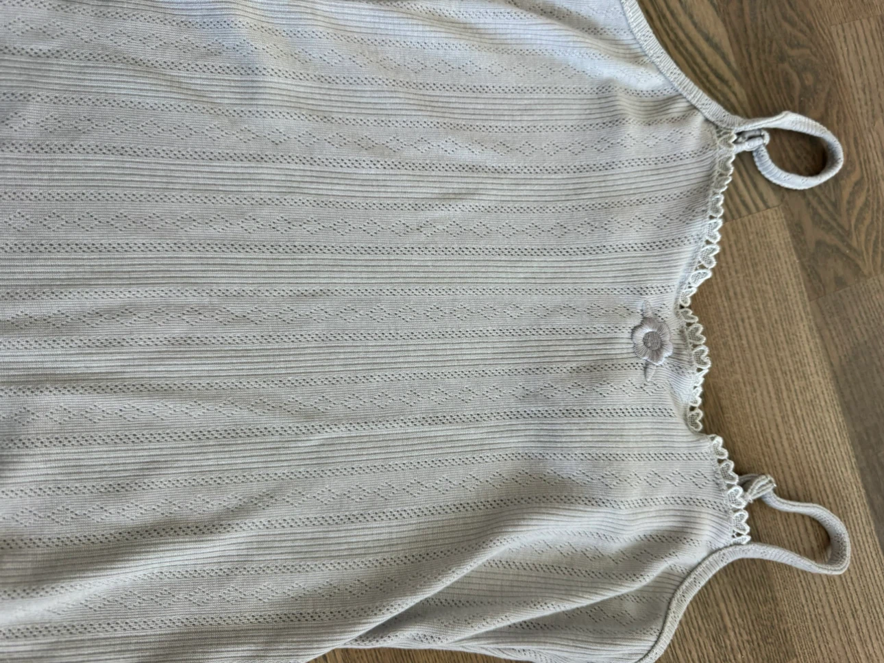 Not your rose- designer’s- Light Blue Grey Lace Trim Tank Top - photo 3
